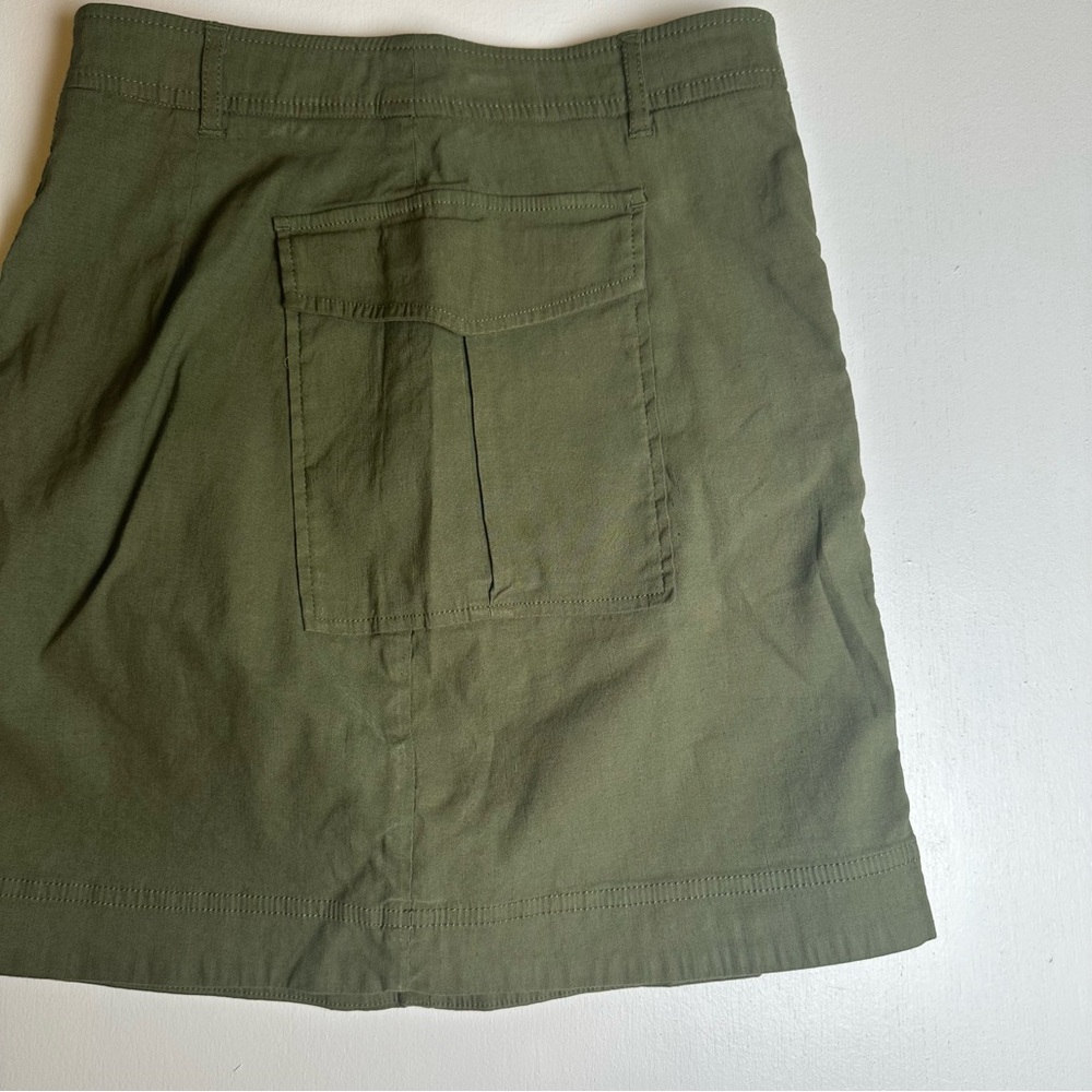 Anthropology Maeve Army Green Skirt‎ Pockets New - Picture 4 of 8